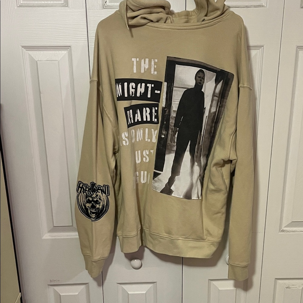 Halloween II Beige Graphic Hoodie - Picture 2 of 6